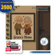 Sweet Couple Acrylic Name Plate for Entrance by artsnprints.com